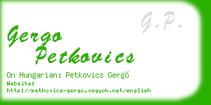 gergo petkovics business card