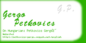 gergo petkovics business card